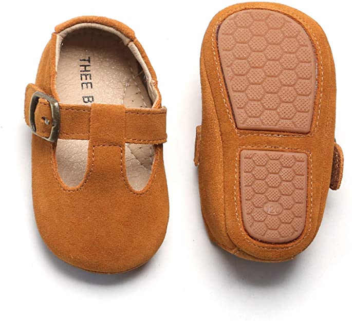 THEE BRON Lightweight Leather Moccasins For Toddler Girls