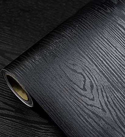 tiltil Realistic Black Wood-Look Self-Adhesive Wallpaper