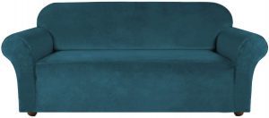 Turquoize Wrinkle-Free Velvet Plush Fabric Sofa Slipcover