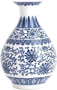 Tuumee Floral Pattern Unglazed Porcelain Vase
