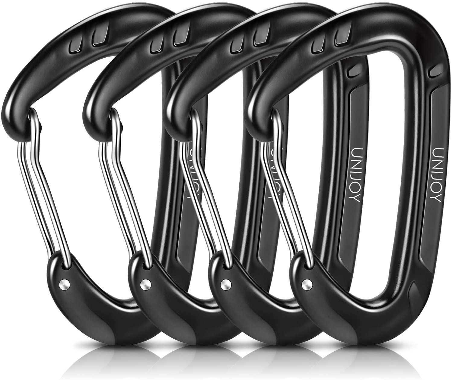 Unijoy Wiregate 2697-Pound Carrying Capacity Aluminum Carabiners, 4-Piece