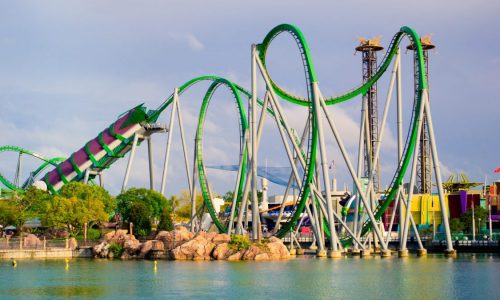 The Incredible Hulk roller coaster is seen at Universal Orlando Resort's Islands of Adventure theme park.