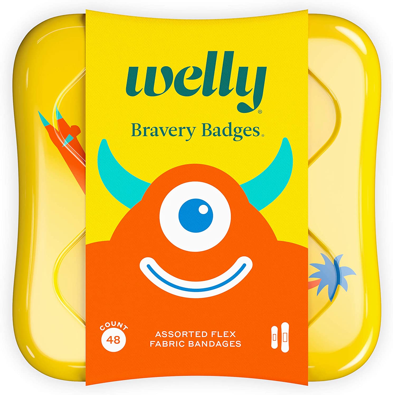 Welly Polyester Fabric Kids’ Bandages, 48-Count