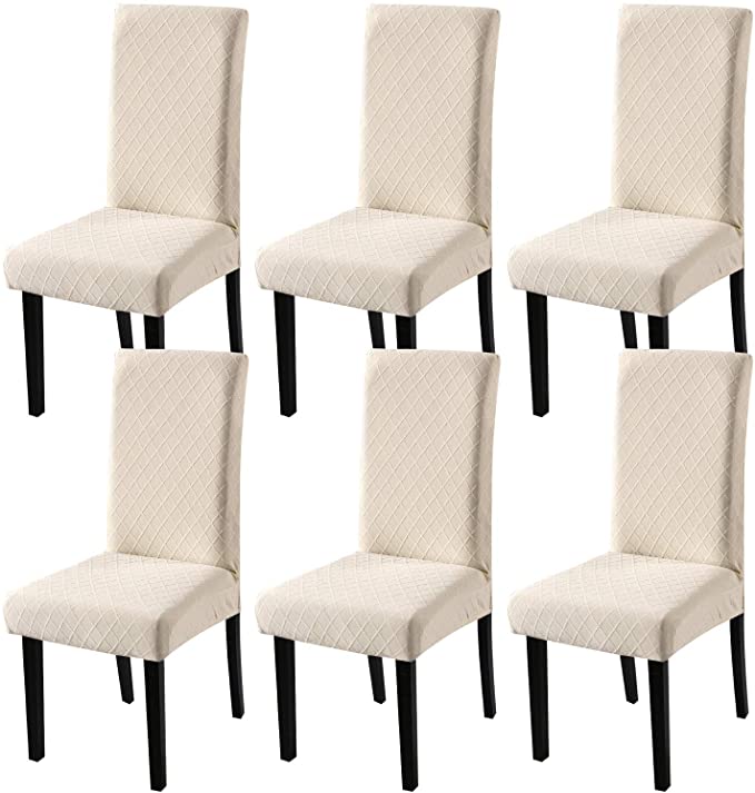 YISUN Stretchy Brocade Durable Dining Chair Slipcovers, 6-Piece