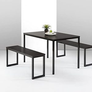 Zinus Louis Modern Studio Soho Bench Seats Small Dining Set, 3-Piece