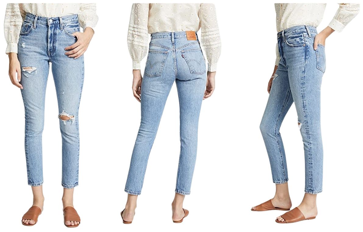 on-trend Levi's jeans' are just right now
