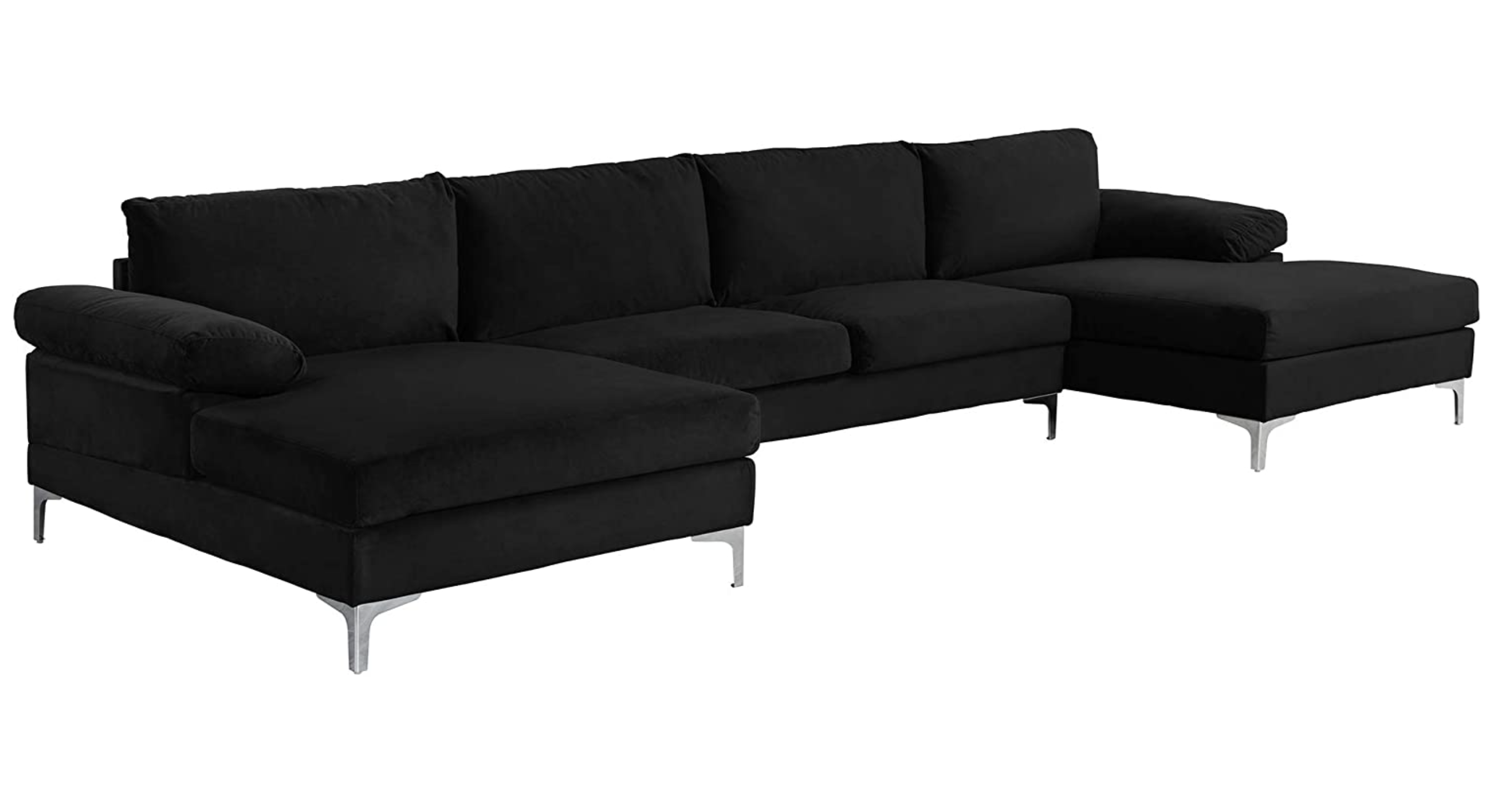 Casa AndreaMilano U-Shaped Velvet Chaise Lounge Sofa