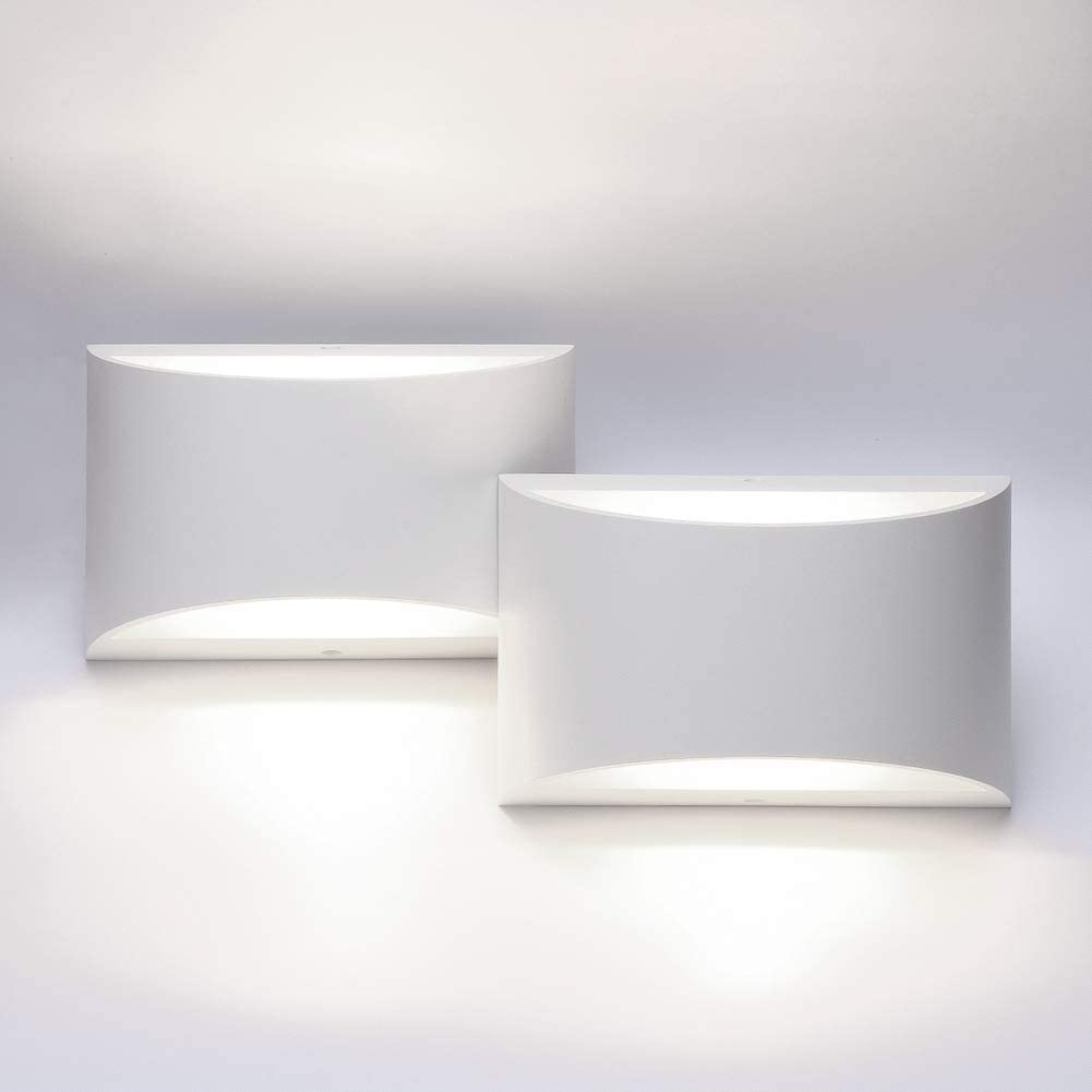 Aipsun Paintable Aluminum Sconce Indoor Wall Lights, 2-Pack
