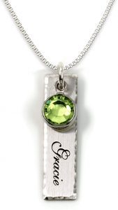 AJ’s Collection Custom Birthstone & Name Engraved Necklace