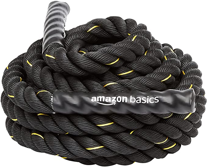 Amazon Basics Black Thick Poly-Blend Battle Ropes For Training