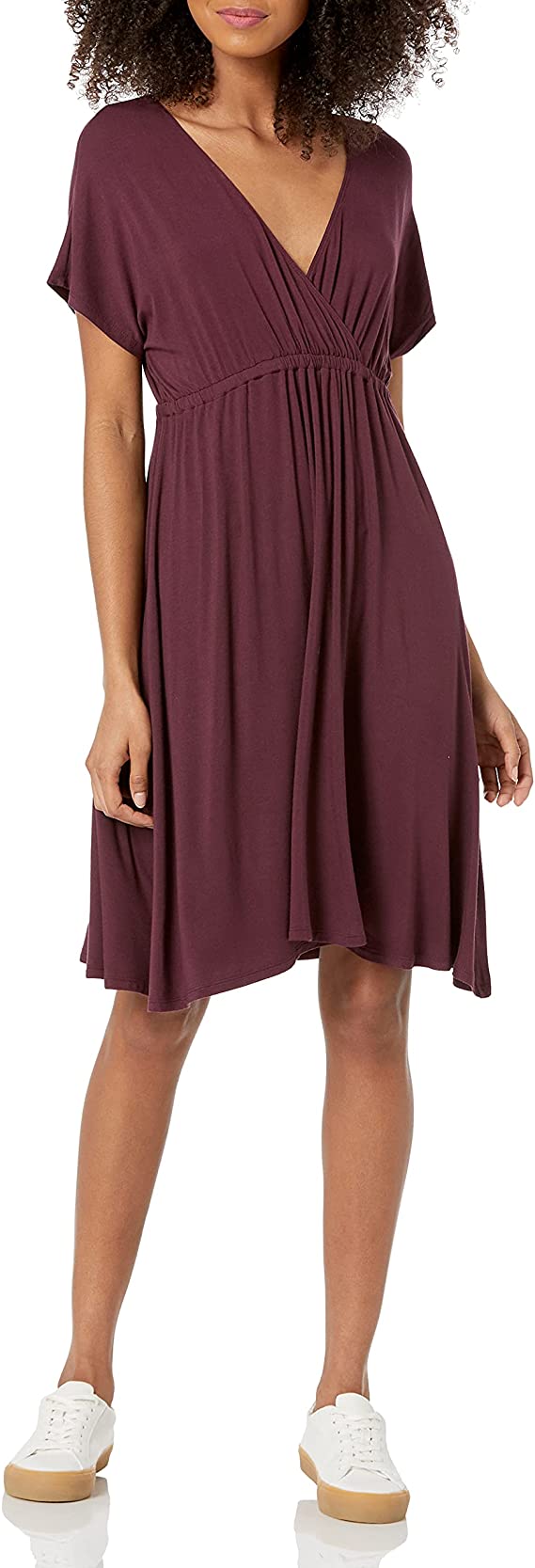 Amazon Essentials Jersey V-Neck Surplice Fitted Dress For Women