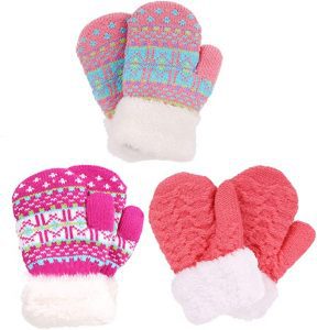 Arctic Paw Ultra-Soft Plush Mittens For Kids, 3-Pack
