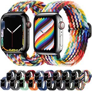 Atenzol Braided Weave Nylon Apple Watch Bands, 2-Pack