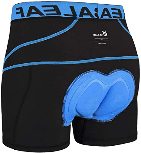 BALEAF Gel Padding & 3D Cushion Men’s Underwear Bicycle Shorts, 4.7-Inch