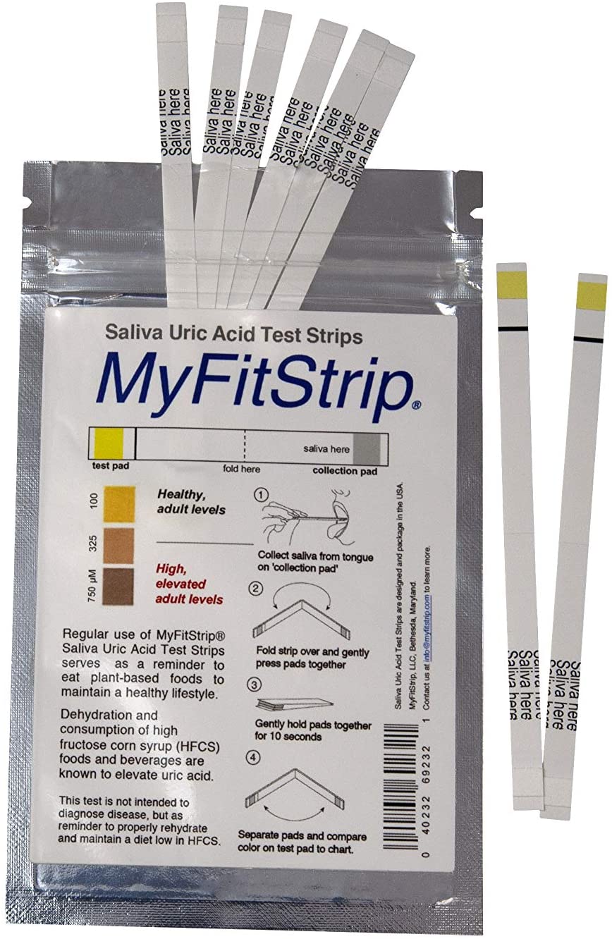 BerkeleyFit MyFitStrip Saliva Uric Acid Test Strips, 10-Pack