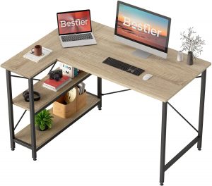 Bestier Under Desk Shelves L-Shaped Minimalist Desk