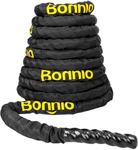 Bonnlo Nylon Protective Covering & Coated Handles Battle Ropes For Training