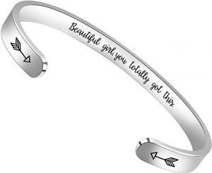 Btysun Stainless Steel Motivational Quote Engraved Bracelet