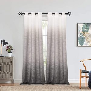 Central Park Ombre Linen-Look Textured Living Room Curtains, 40×95-Inch