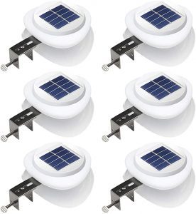 DBF Automatic Outdoor Dusk-To-Dawn Solar Gutter Lights, 6-Pack