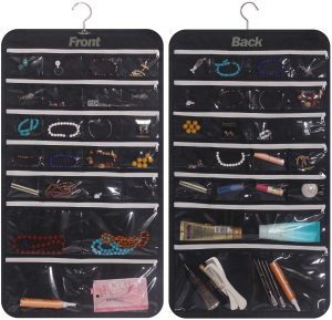 DIOMMELL 47-Pocket Zippered Travel Hanging Jewelry Organizer