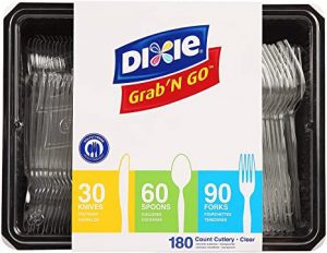 Dixie Grab’N Go Transparent Plastic Utensils / Cutlery, 180-Piece