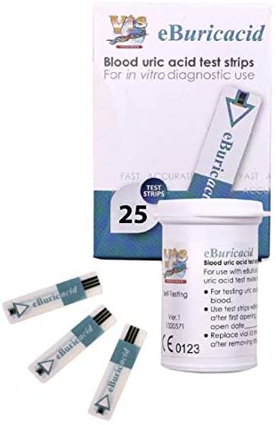 eBuricacid Blood Sample Uric Acid Test Strip, 25-Pack