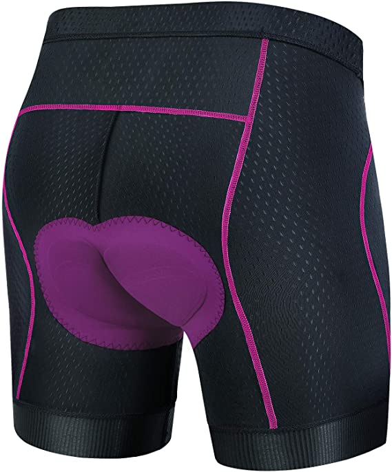 Womens Cycling Undershorts Shorts Pants Anti-Shock Underwear Lightweight Breathable Elastic Durable Biking 3D Coolmax Mens Padded Bicycle Shorts 