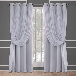 Exclusive Home Catarina Multi-Layered Sheer & Sateen Living Room Curtains