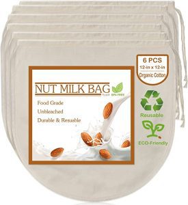 Fancymay Food Grade Organic Nut Bags, 6-Pack