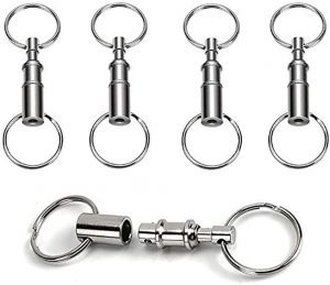 Handy Basics Alloy Steel Quick-Release Keychains, 4-Count