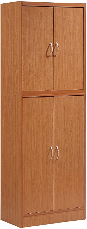Hodedah 4-Door Adjustable 3-Shelf Food Pantry