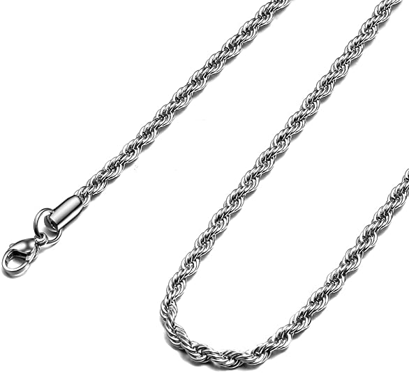 HolyFast Twist Style Polished Stainless Steel Chain Necklace