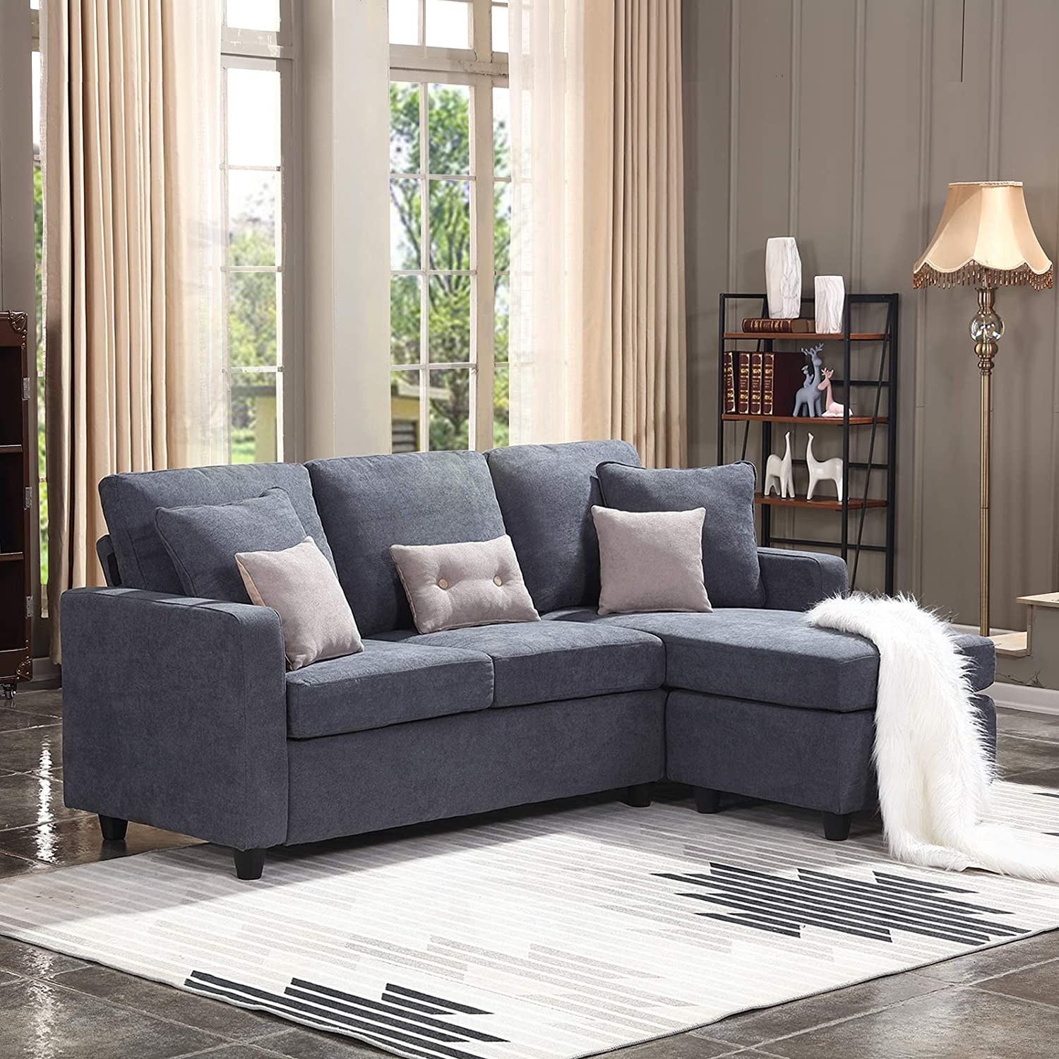 HONBAY L-Shaped Convertible Sectional Sofa