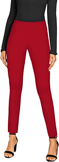 Hybrid & Company Stretchy Rayon Blend Women’s Red Pants
