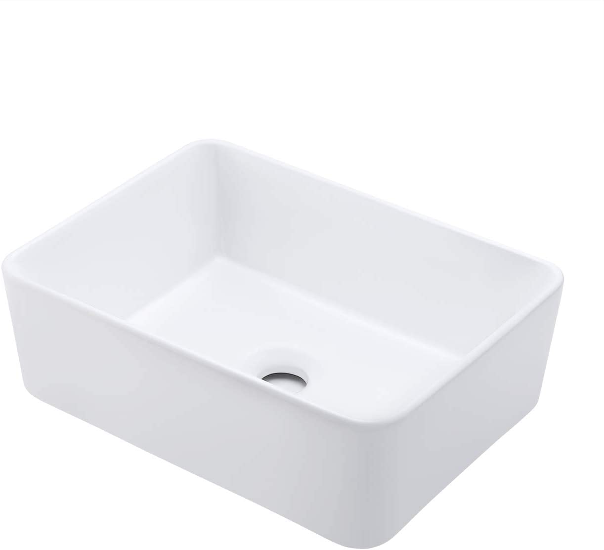 KES BVS110S40 Above-Counter Porcelain Rectangle Vessel Bathroom Sink