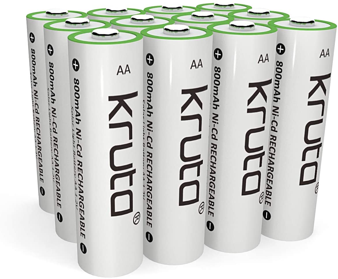 Kruta 800mAh AA Rechargeable Solar Light Batteries, 12-Count