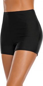 Lecieldusoir UPF 50+ High Waisted Swim Boy-Shorts For Women