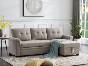 Lilola Home Lucca Reversible Sleeper & Storage Sectional Sofa