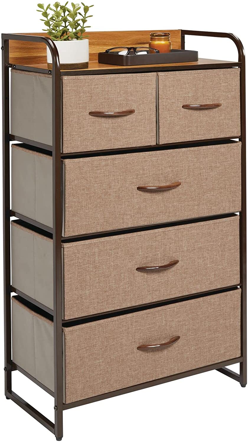 mDesign 5-Drawer Textured-Print Tower Cabinet