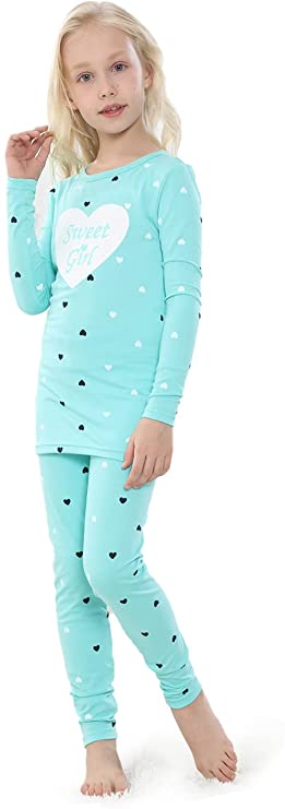 MyFav Snug Fit Bedtime Pajamas For Girls, 2-Piece