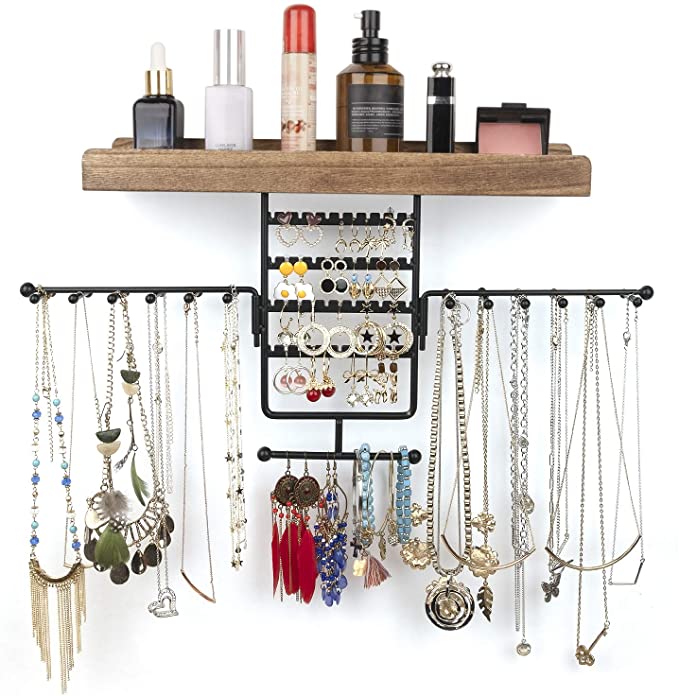 Olakee Rotating Wall-Mounted Hanging Jewelry Organizer