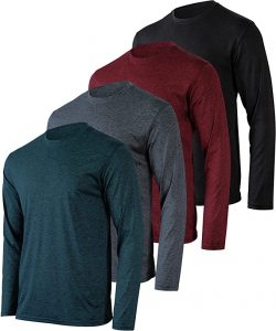Real Essentials Moisture Wicking Long Sleeve Shirts, 4-Pack