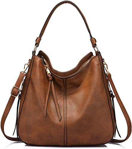 Realer Anti-Scratch Faux Leather Zippered Hobo Purse