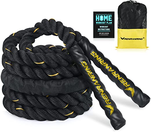 RENRANRING Heavy-Duty Weighted Jumping & Battle Rope For Training
