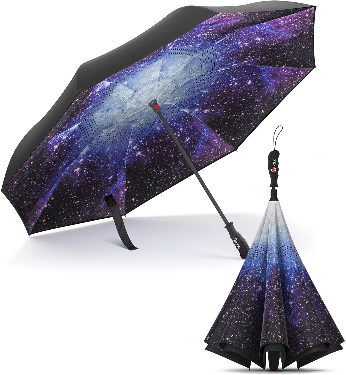 Repel Umbrella Teflon Coated Canopy Inverted Starry Night Umbrella