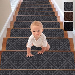 RIOLAND Indoor Non-Slip Carpet Stair Tread Rug