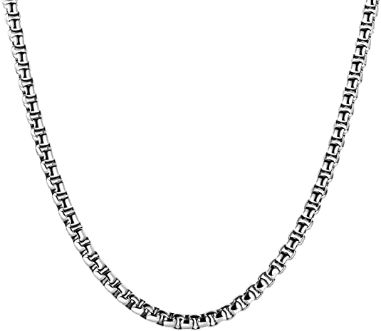 SANNYRA Rolo Style Rust-Resistant Stainless Steel Chain Necklace