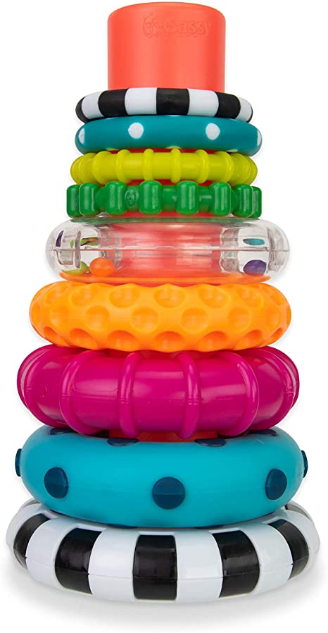 Sassy Textured Stacking Toy For 6-Month-Old Girls
