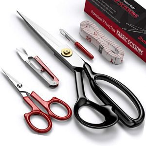 Snavida Carbon Steel Ergonomic Sewing Scissors, 9-Inch